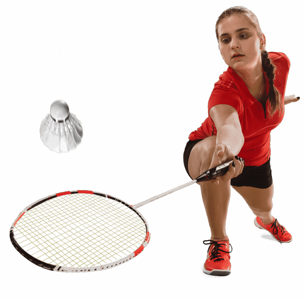 Young woman playing badminton over white backgroun 2021 min PAZRKG4.png